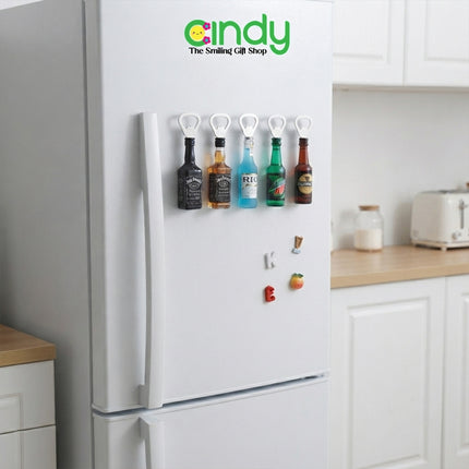 Cindy Magnet Kulkas Pembuka Botol Mini Bentuk Botol Minuman Unik Dekorasi Dapur Hadiah Souvenir