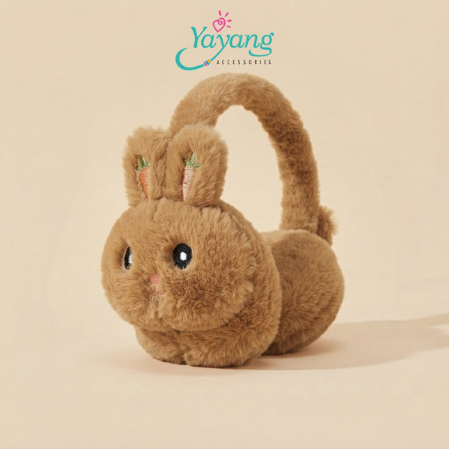 Yayang Earmuff Bulu Kelinci Anak Lucu Penutup Telinga Musim Dingin Bunny Double CarrotPlush Hangat