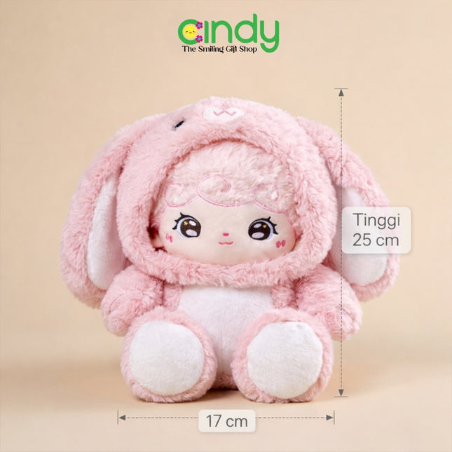 Cindy Boneka Baby Three Costume Rabbit Bunny Plush Toy - Plush Lembut untuk Kado Ulang Tahun Anak
