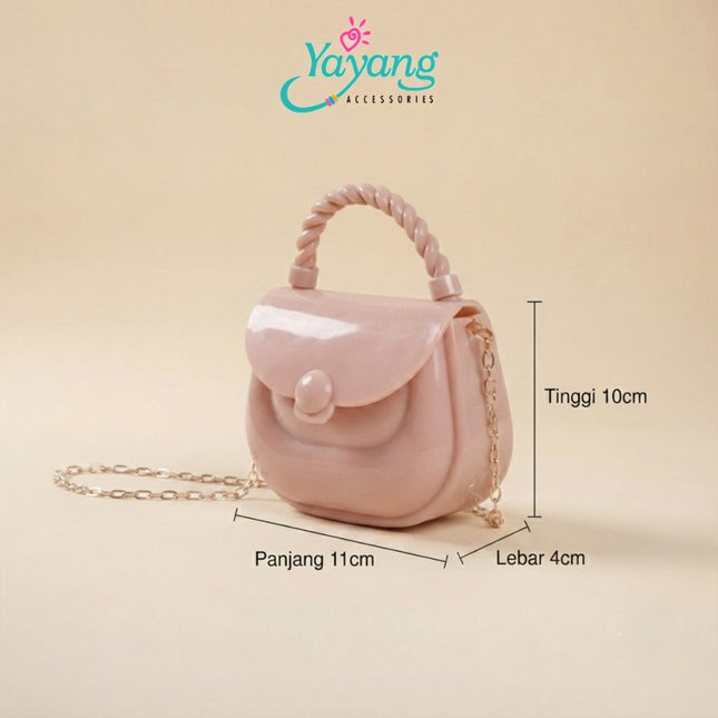 Yayang Tas Jelly Mini Anak Tas Selempang Jelly Anak Perempuan Tas Crossbody Mini Tas Pesta Anak