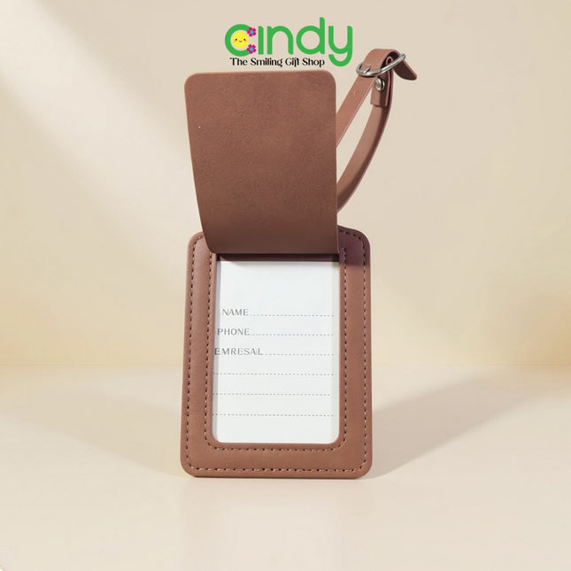 Cindy Tag Koper Kulit Sintetis Name Tag Koper Luggage Tag Label Koper Travel ID Card Holder Aksesoris Koper