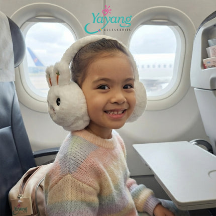 Yayang Earmuff Bulu Kelinci Anak Lucu Penutup Telinga Musim Dingin Bunny Double CarrotPlush Hangat