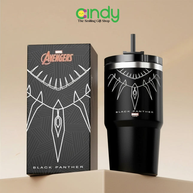 CINDY Botol Minum Vacuum Flask Marvel Original Disney Licensed 650ml Termos Stainless Tahan Panas Dingin Sedotan - CFT2712