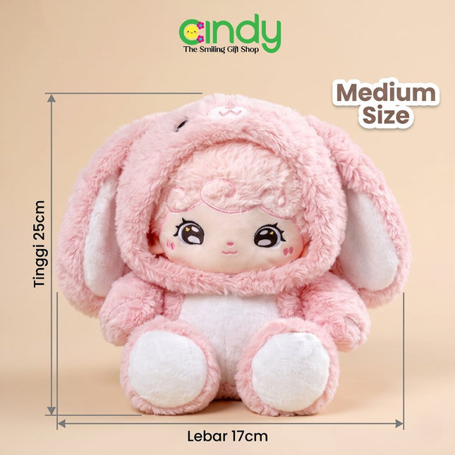 Cindy Boneka Baby Three Costume Rabbit Bunny Plush Toy - Plush Lembut untuk Kado Ulang Tahun Anak