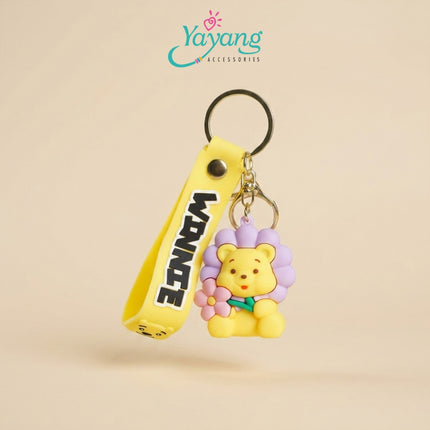 Yayang Gantungan Kunci Boneka Beruang Pooh Lucu Keychain Tas Ransel Aksesoris Kunci Mobil Character Bear Cute Pooh