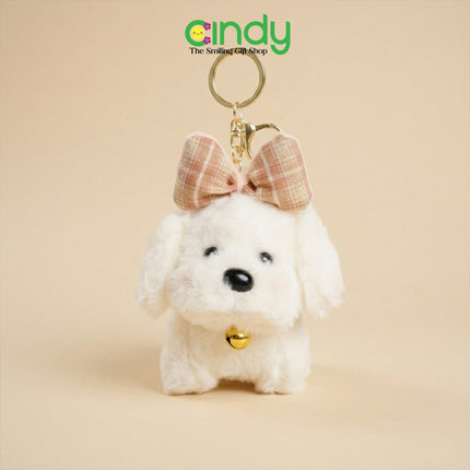 Cindy Gantungan Kunci Boneka Anjing Lucu Plush Keychain Puppy Cute Doll Tas Backpack Aksesoris Wanita Anak
