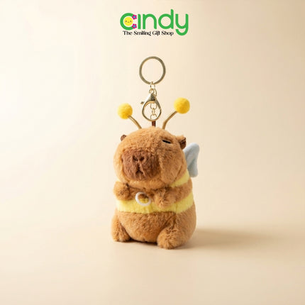 Cindy Gantungan Kunci Boneka Lebah Lucu Sayap Bergerak Plush Bee Keychain Bag Charm Tas Anak