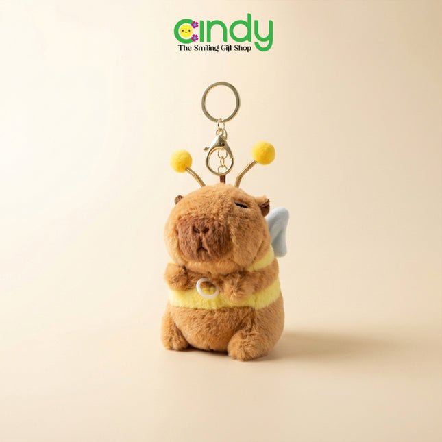 Cindy Gantungan Kunci Boneka Lebah Lucu Sayap Bergerak Plush Bee Keychain Bag Charm Tas Anak