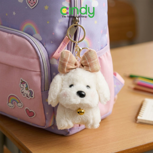Cindy Gantungan Kunci Boneka Anjing Lucu Plush Keychain Puppy Cute Doll Tas Backpack Aksesoris Wanita Anak