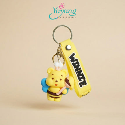 Yayang Gantungan Kunci Boneka Beruang Pooh Lucu Keychain Tas Ransel Aksesoris Kunci Mobil Character Bear Cute Pooh