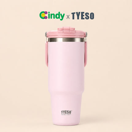 TYESO Roam Tumbler Portable 900 ml TS-01024 Double Vacuum Insulated Stainless Steel Mug Anti Bocor Anti Licin Insulasi Vakum Dinding Ganda