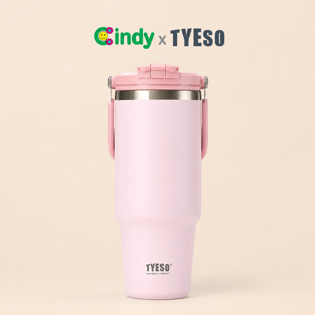 TYESO Roam Tumbler Portable 900 ml TS-01024 Double Vacuum Insulated Stainless Steel Mug Anti Bocor Anti Licin Insulasi Vakum Dinding Ganda