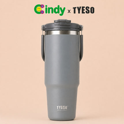 TYESO Roam Tumbler Portable 900 ml TS-01024 Double Vacuum Insulated Stainless Steel Mug Anti Bocor Anti Licin Insulasi Vakum Dinding Ganda