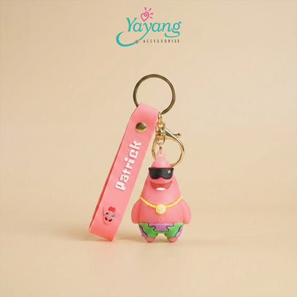 Yayang Gantungan Kunci Panda Lucu Buah Strawberry Semangka Pisang Peach Keychain Tas Anak Aksesoris Tas Wanita Kawaii