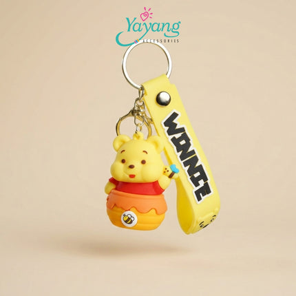 Yayang Gantungan Kunci Boneka Beruang Pooh Lucu Keychain Tas Ransel Aksesoris Kunci Mobil Character Bear Cute Pooh
