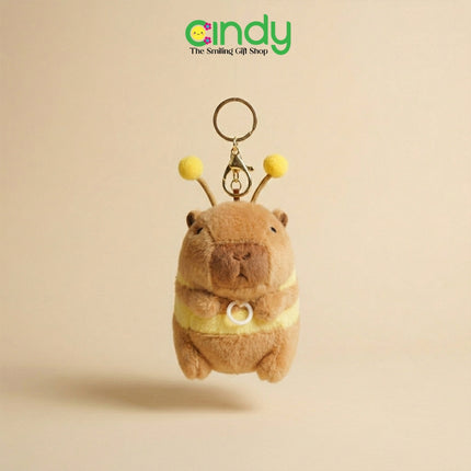 Cindy Gantungan Kunci Boneka Lebah Lucu Sayap Bergerak Plush Bee Keychain Bag Charm Tas Anak