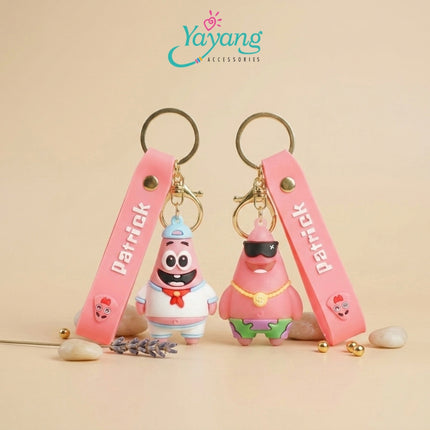 Yayang Gantungan Kunci Panda Lucu Buah Strawberry Semangka Pisang Peach Keychain Tas Anak Aksesoris Tas Wanita Kawaii
