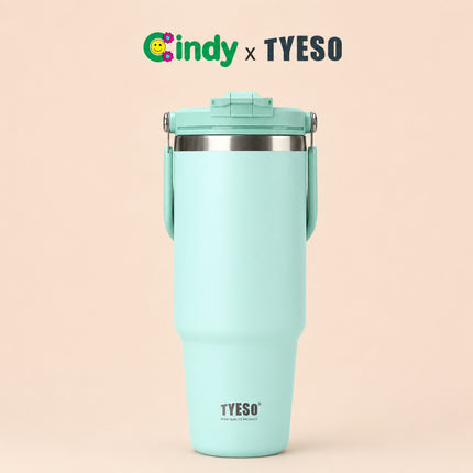 TYESO Roam Tumbler Portable 900 ml TS-01024 Double Vacuum Insulated Stainless Steel Mug Anti Bocor Anti Licin Insulasi Vakum Dinding Ganda