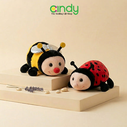 Cindy Boneka Plush Ladybug Dan Bee Lucu Empuk Boneka Tidur Anak Hadiah Kawaii Aesthetic