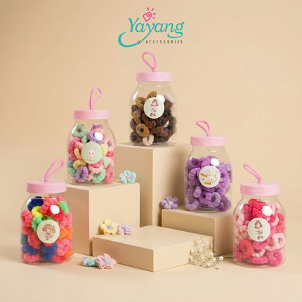 Yayang Ikat Rambut Anak Warna Warni Isi Banyak Karet Rambut Mini Soft Hair Tie Korea Aksesoris Rambut Baby Perempuan