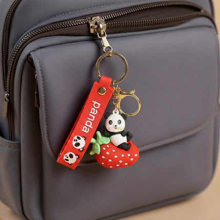 Yayang Gantungan Kunci Panda Lucu Buah Strawberry Semangka Pisang Peach Keychain Tas Anak Aksesoris Tas Wanita Kawaii