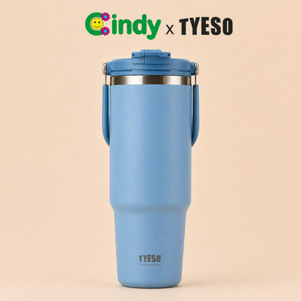 TYESO Roam Tumbler Portable 900 ml TS-01024 Double Vacuum Insulated Stainless Steel Mug Anti Bocor Anti Licin Insulasi Vakum Dinding Ganda