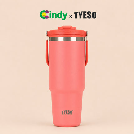 TYESO Roam Tumbler Portable 900 ml TS-01024 Double Vacuum Insulated Stainless Steel Mug Anti Bocor Anti Licin Insulasi Vakum Dinding Ganda