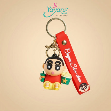 Yayang Gantungan Kunci Crayon Shinchan Lucu Keychain Karakter Kartun Aksesoris Tas Sekolah Gantungan Tas Anak