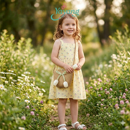 Yayang Tas Anak Perempuan Anyam Mini Sling Bag Bunga Tulip Korean Fashion Lucu