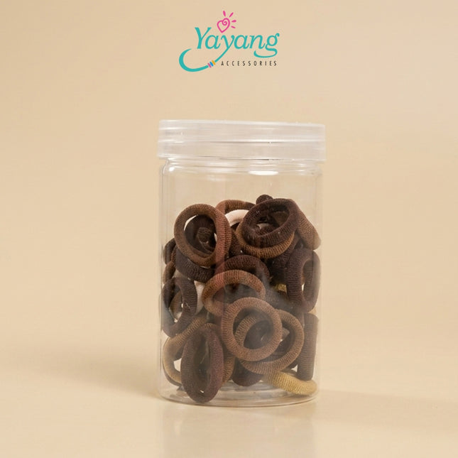 Yayang Set Ikat Rambut Kunciran Polos Seamless Hair Ties Tabung Mika Transparan
