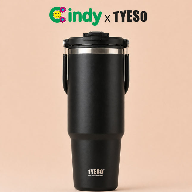 TYESO Roam Tumbler Portable 900 ml TS-01024 Double Vacuum Insulated Stainless Steel Mug Anti Bocor Anti Licin Insulasi Vakum Dinding Ganda