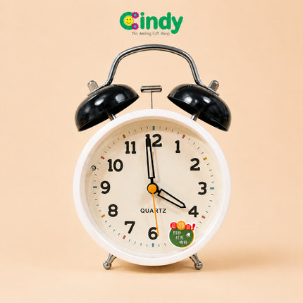 Cindy Jam Alarm Analog Meja Classic Vintage Bunyi Nyaring Quartz Minimalis Kamar Tidur