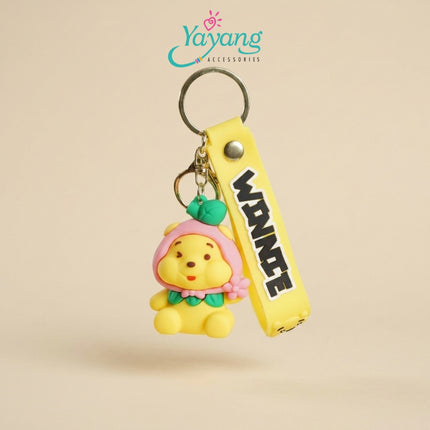 Yayang Gantungan Kunci Boneka Beruang Pooh Lucu Keychain Tas Ransel Aksesoris Kunci Mobil Character Bear Cute Pooh
