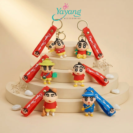 Yayang Gantungan Kunci Crayon Shinchan Lucu Keychain Karakter Kartun Aksesoris Tas Sekolah Gantungan Tas Anak
