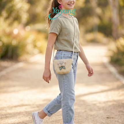 Yayang Tas Selempang Anak Perempuan Rajut Bunga Lucu Mini Bag Korean Style