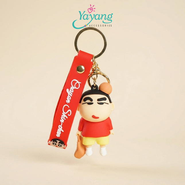Yayang Gantungan Kunci Boneka Karakter Crayon Shin Chan Bag Charm & Silicon Strap