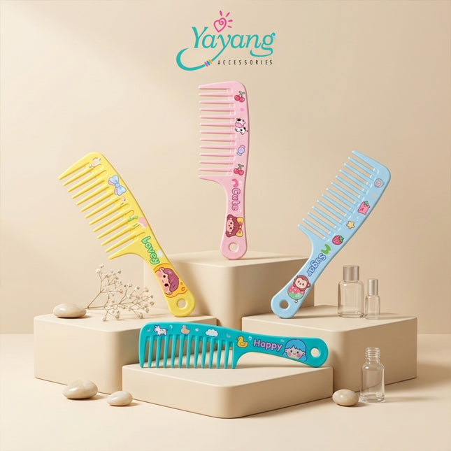 Yayang Sisir Rambut Jumbo Dewasa Gigi Jarang Anti Kusut Wide Tooth Comb Sisir Rambut Panjang Tebal Keriting Premium