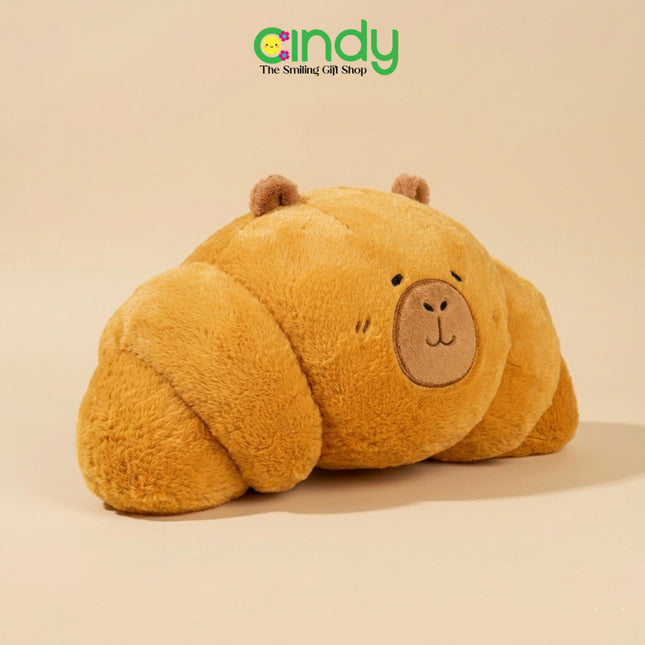 Cindy Bantal Plush Capybara Croissant  Boneka Bantal Lucu Empuk Estetik Kawaii Sofa Tidur