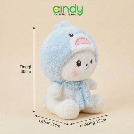 Cindy Boneka Baby Shark Hoodie Premium Plush Lembut Boneka Anak Lucu Cute Doll Kado Ulang Tahun