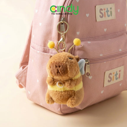 Cindy Gantungan Kunci Boneka Lebah Lucu Sayap Bergerak Plush Bee Keychain Bag Charm Tas Anak