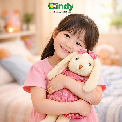 Cindy Boneka Kelinci Gaun Merah Cantik – Bunny Plush Toy Lembut Hadiah Anak & Kado Lucu