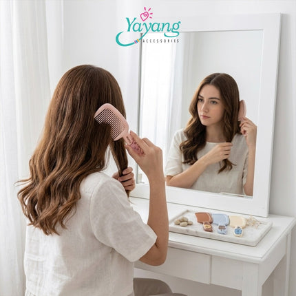 Yayang Sisir Rambut Handle Lucu Anti Kusut Wanita Sisir Rambut Premium Korea Sisir Rambut Estetik