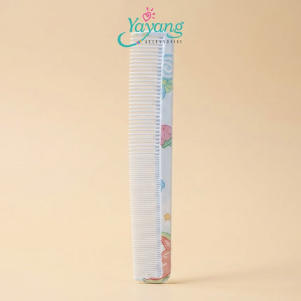 Yayang Sisir Rambut Pipih Lurus Printed Motif Lucu & Warna Pastel Minimalis